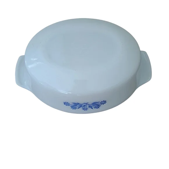 Vintage Fire King Cornflower Casserole Dish White and Blue Cookware Set 3 Pcs - Picture 9 of 14